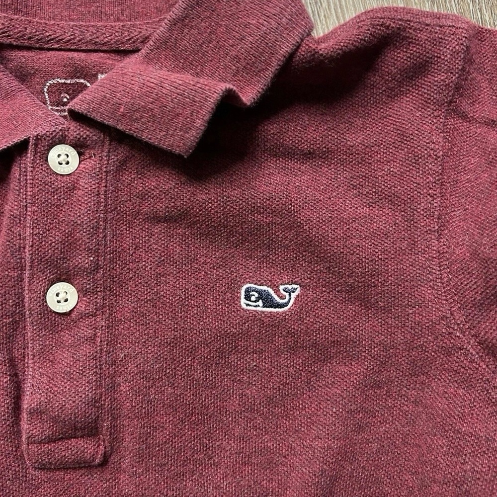 Vineyard Vines Toddler Boy Long Sleeve Maroon Polo Golf Shirt Size 4T - Picture 2 of 3
